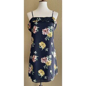 Socialite Women's Floral Ruffle Cold Shoulder Mini Dress Size M  NWOT